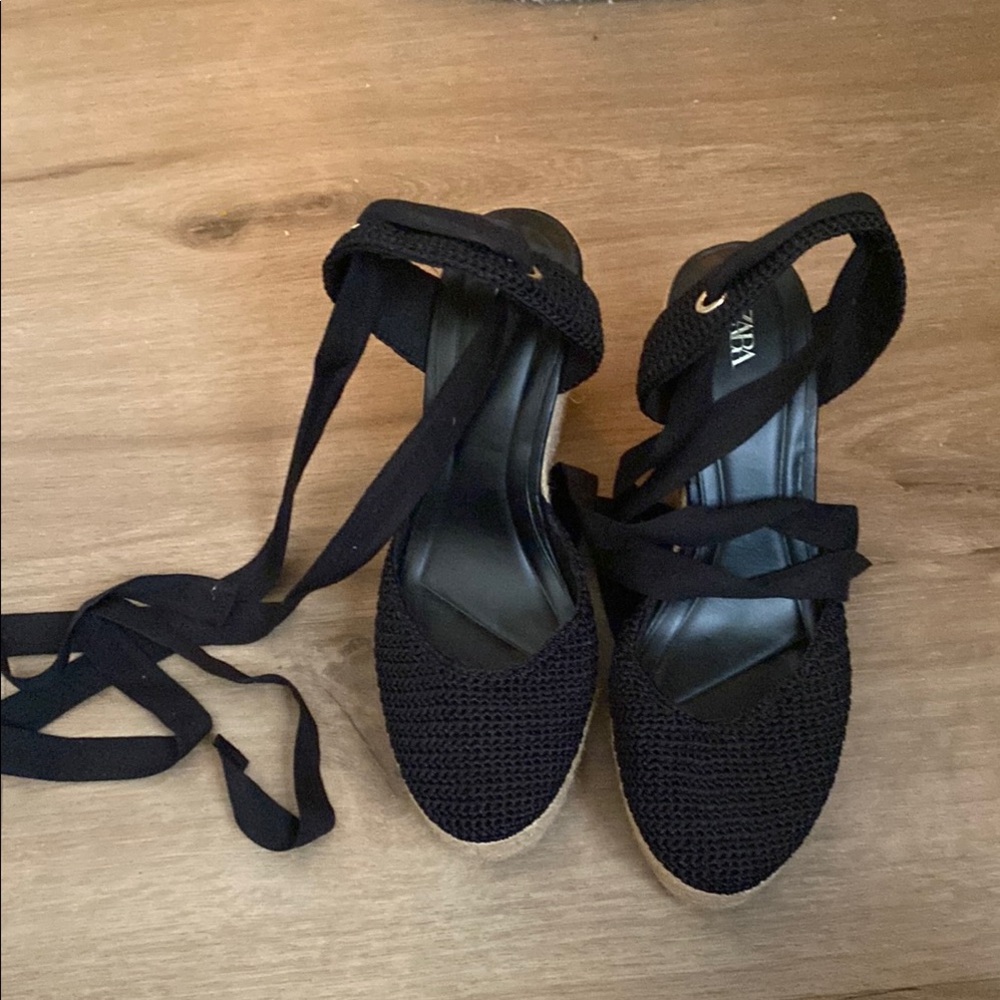 Zara Black Women's Espadrille Shoes